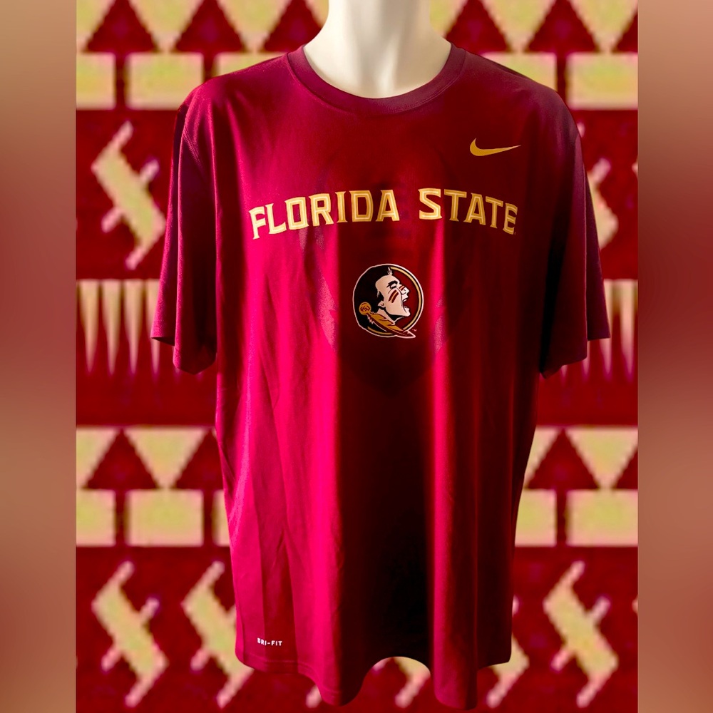 Florida State Seminoles FSU Dri-Fit Performance Garnet Logo Shirt LARGE L NWT